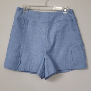 Gibsonlook Shorts Womens M Chambray High Waist Tailored Swiftie Office Siren